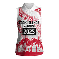 Cook Islands Marathon 2025-Pursuit in Paradise Women Sleeveless Polo Shirt Red Color
