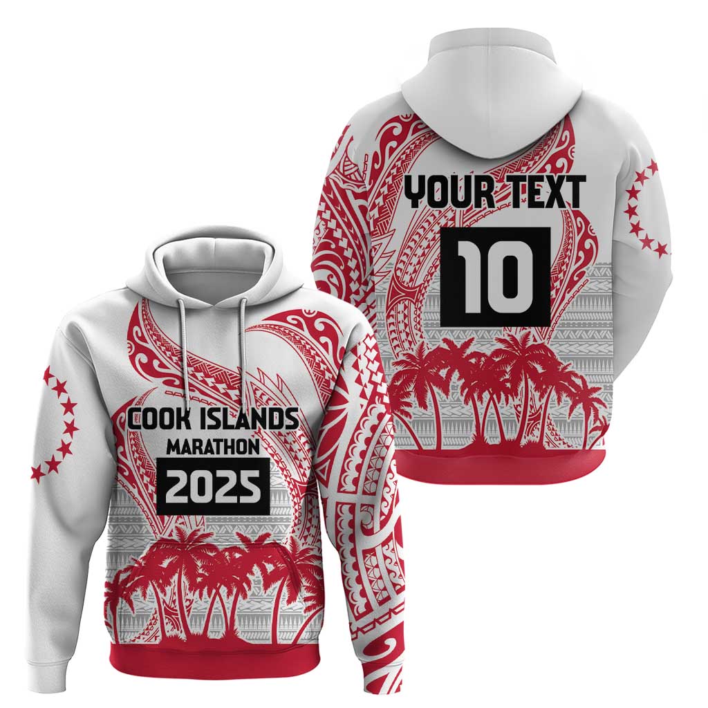 Cook Islands Marathon 2025-Pursuit in Paradise Zip Hoodie Red Color
