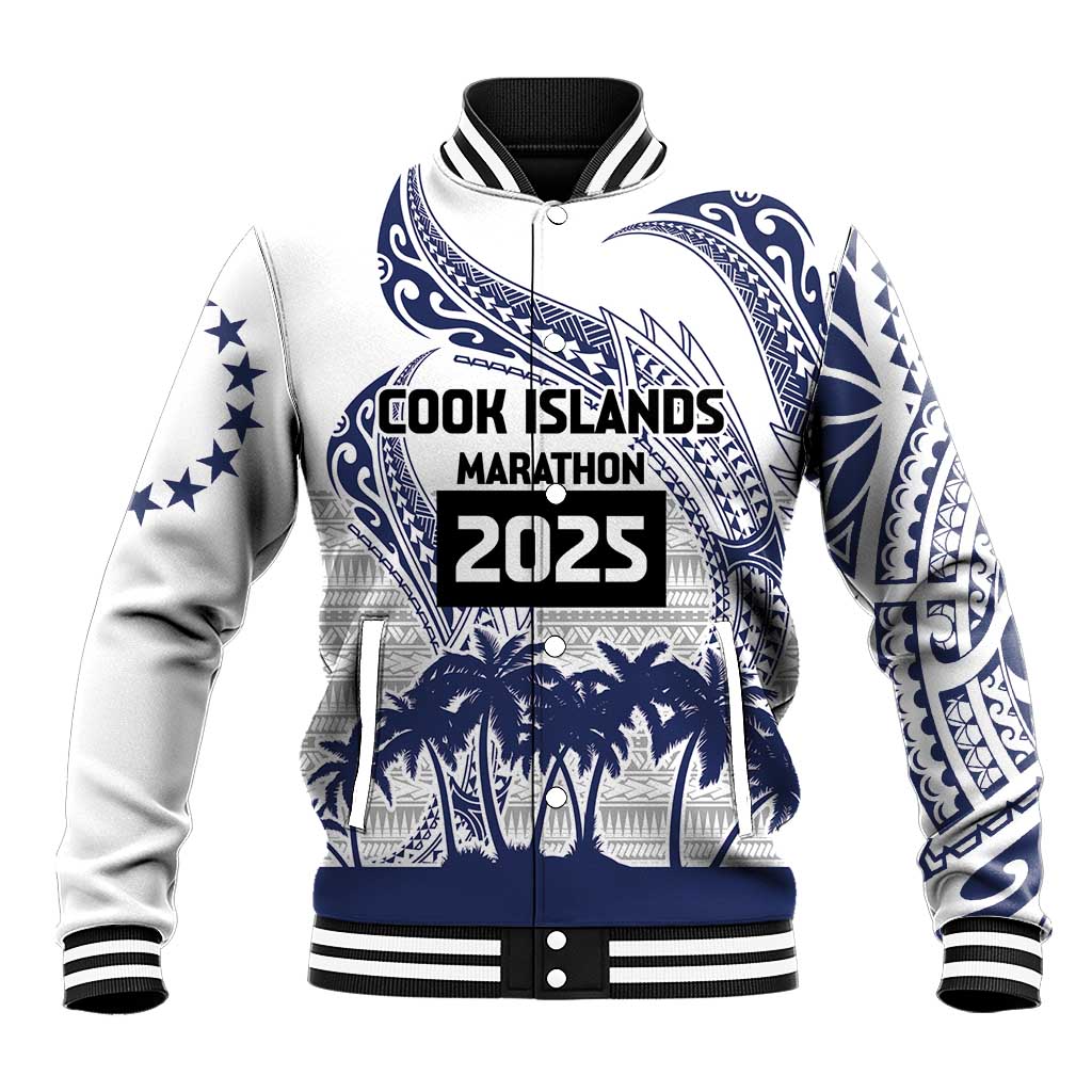Cook Islands Marathon 2025-Pursuit in Paradise Baseball Jacket Blue Color