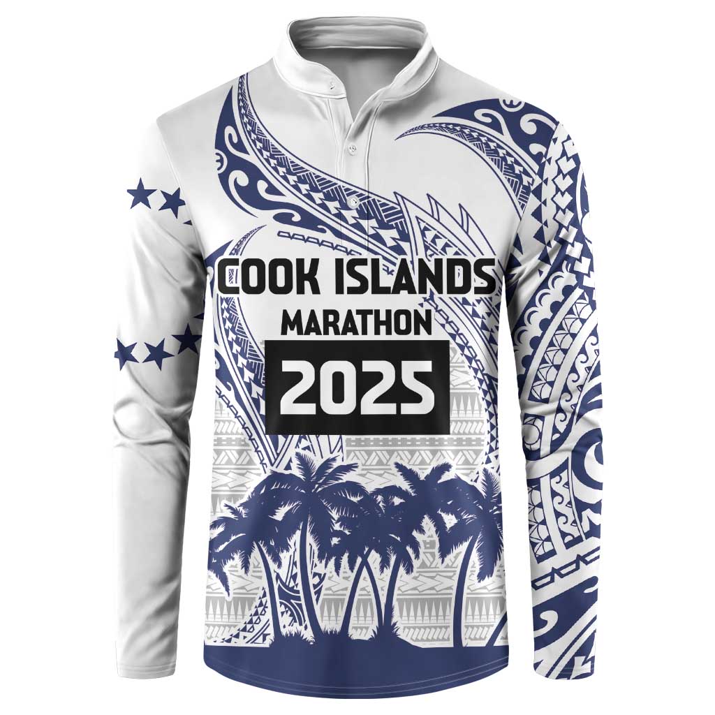Cook Islands Marathon 2025-Pursuit in Paradise Button Sweatshirt Blue Color