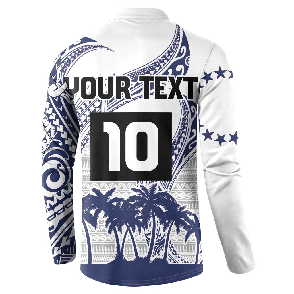 Cook Islands Marathon 2025-Pursuit in Paradise Button Sweatshirt Blue Color