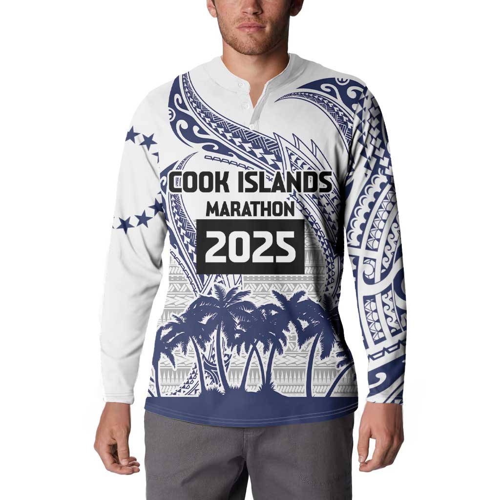 Cook Islands Marathon 2025-Pursuit in Paradise Button Sweatshirt Blue Color