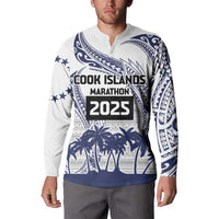 Cook Islands Marathon 2025-Pursuit in Paradise Button Sweatshirt Blue Color