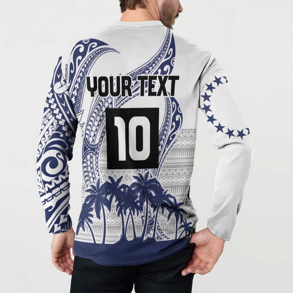 Cook Islands Marathon 2025-Pursuit in Paradise Button Sweatshirt Blue Color