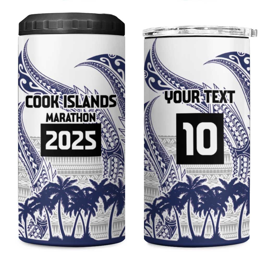 Cook Islands Marathon 2025-Pursuit in Paradise 4 in 1 Can Cooler Tumbler Blue Color
