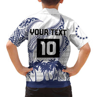 Cook Islands Marathon 2025-Pursuit in Paradise Family Matching Long Sleeve Bodycon Dress and Hawaiian Shirt Blue Color