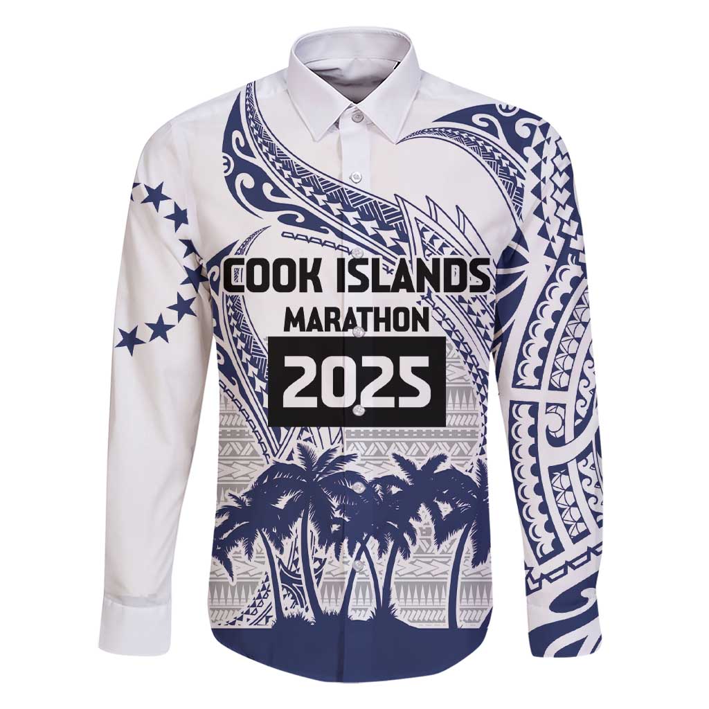 Cook Islands Marathon 2025-Pursuit in Paradise Family Matching Short Sleeve Bodycon Dress and Hawaiian Shirt Blue Color