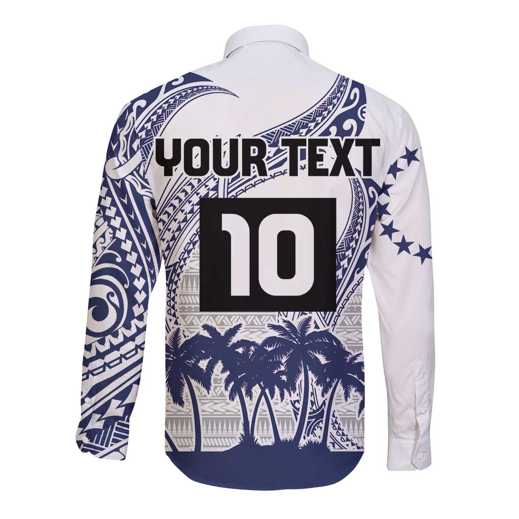 Cook Islands Marathon 2025-Pursuit in Paradise Long Sleeve Button Shirt Blue Color