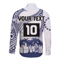 Cook Islands Marathon 2025-Pursuit in Paradise Long Sleeve Button Shirt Blue Color