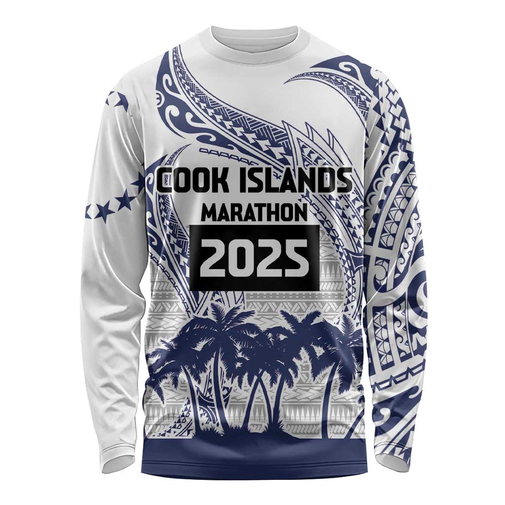 Cook Islands Marathon 2025-Pursuit in Paradise Long Sleeve Shirt Blue Color