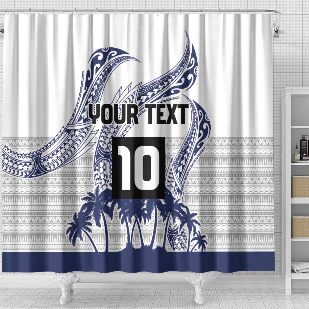 Cook Islands Marathon 2025-Pursuit in Paradise Shower Curtain Blue Color