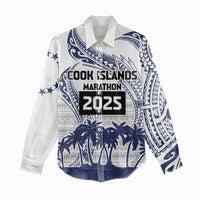 Cook Islands Marathon 2025-Pursuit in Paradise Women Casual Shirt Blue Color