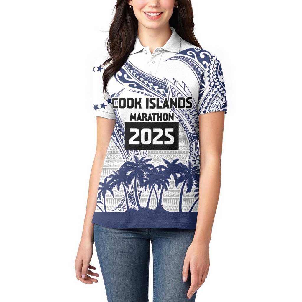 Cook Islands Marathon 2025-Pursuit in Paradise Women Polo Shirt Blue Color