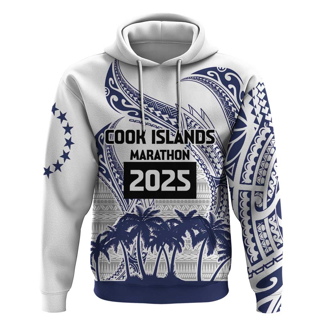 Cook Islands Marathon 2025-Pursuit in Paradise Zip Hoodie Blue Color