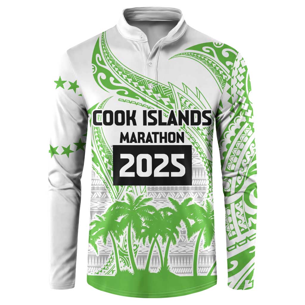 Cook Islands Marathon 2025-Pursuit in Paradise Button Sweatshirt Green Color