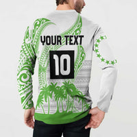 Cook Islands Marathon 2025-Pursuit in Paradise Button Sweatshirt Green Color