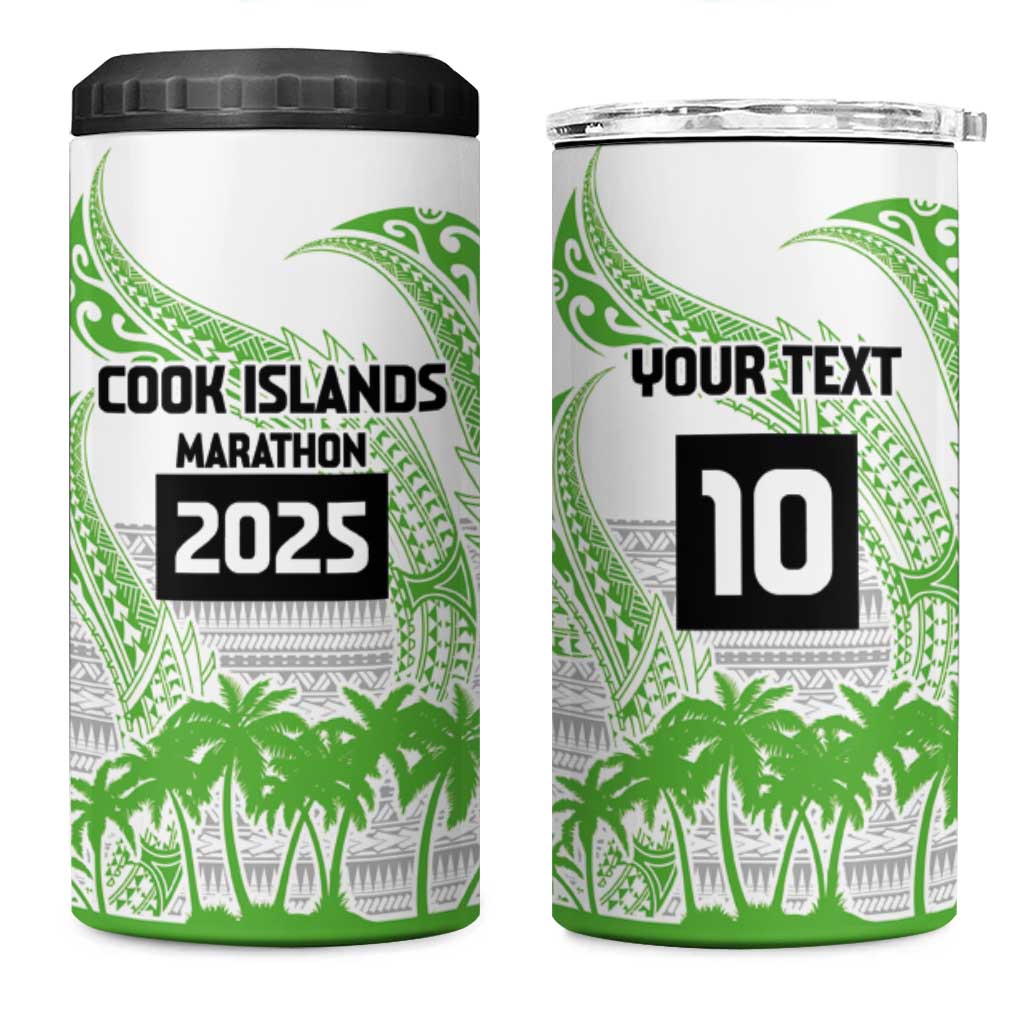 Cook Islands Marathon 2025-Pursuit in Paradise 4 in 1 Can Cooler Tumbler Green Color