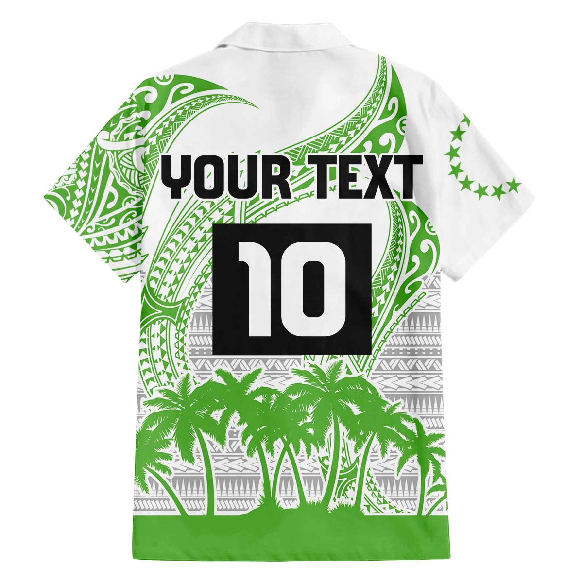Cook Islands Marathon 2025-Pursuit in Paradise Family Matching Off The Shoulder Long Sleeve Dress and Hawaiian Shirt Green Color