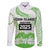 Cook Islands Marathon 2025-Pursuit in Paradise Family Matching Off The Shoulder Long Sleeve Dress and Hawaiian Shirt Green Color