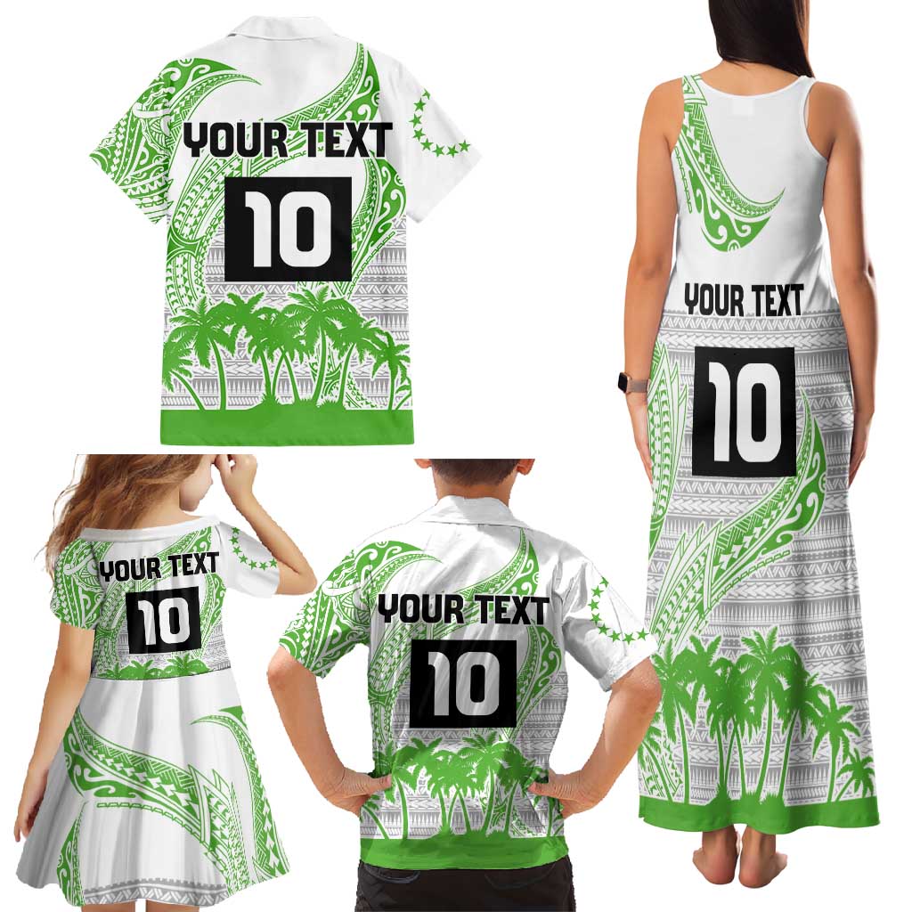 Cook Islands Marathon 2025-Pursuit in Paradise Family Matching Tank Maxi Dress and Hawaiian Shirt Green Color