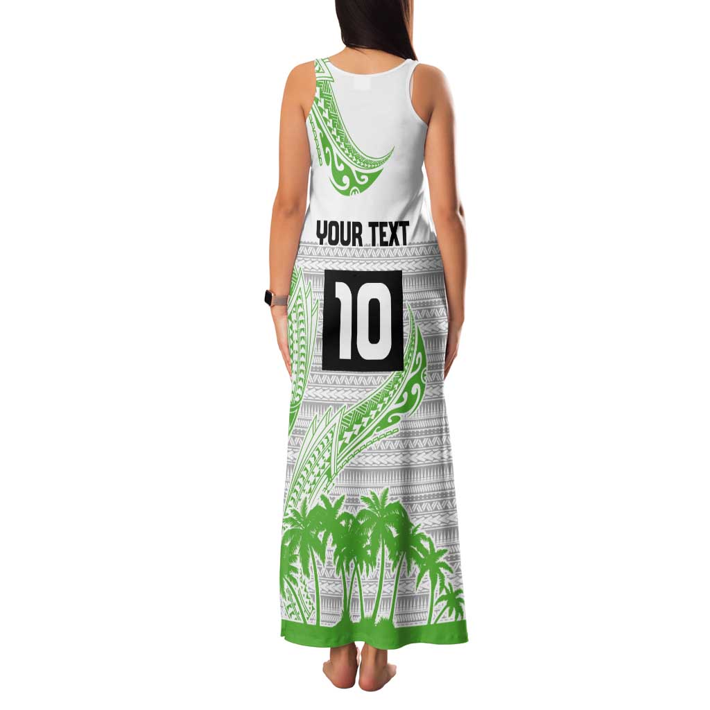 Cook Islands Marathon 2025-Pursuit in Paradise Family Matching Tank Maxi Dress and Hawaiian Shirt Green Color
