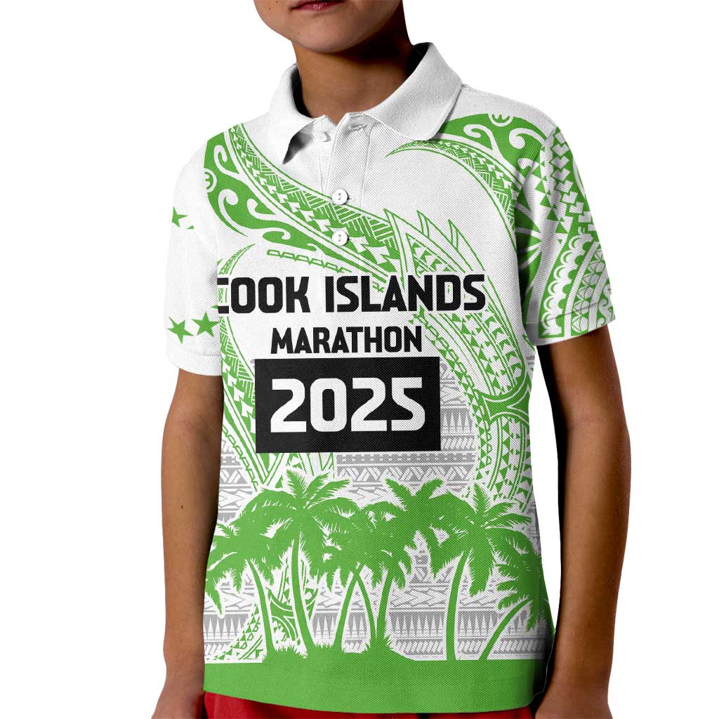 Cook Islands Marathon 2025-Pursuit in Paradise Kid Polo Shirt Green Color