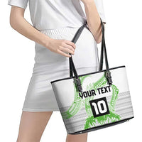 Cook Islands Marathon 2025-Pursuit in Paradise Leather Tote Bag Green Color