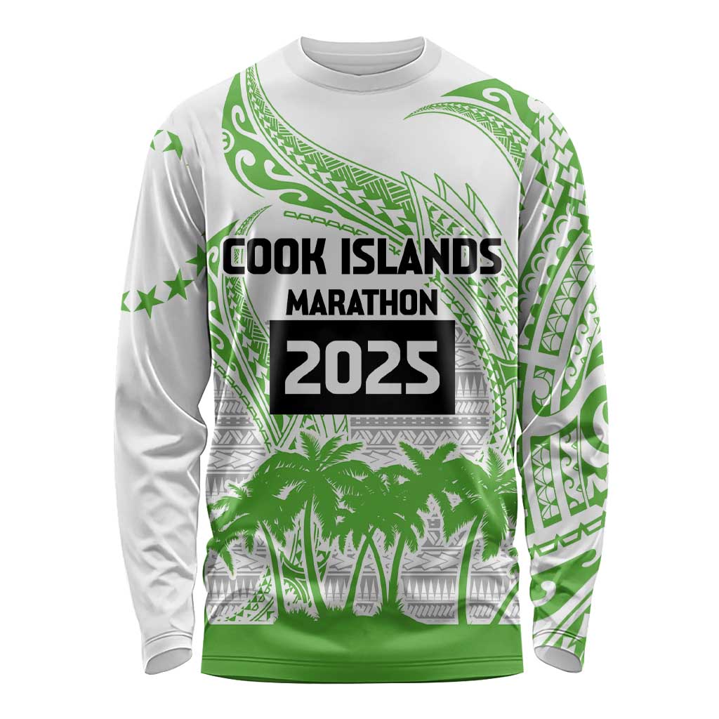 Cook Islands Marathon 2025-Pursuit in Paradise Long Sleeve Shirt Green Color