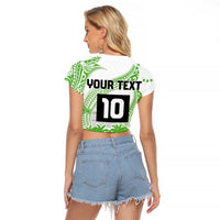 Cook Islands Marathon 2025-Pursuit in Paradise Raglan Cropped T Shirt Green Color