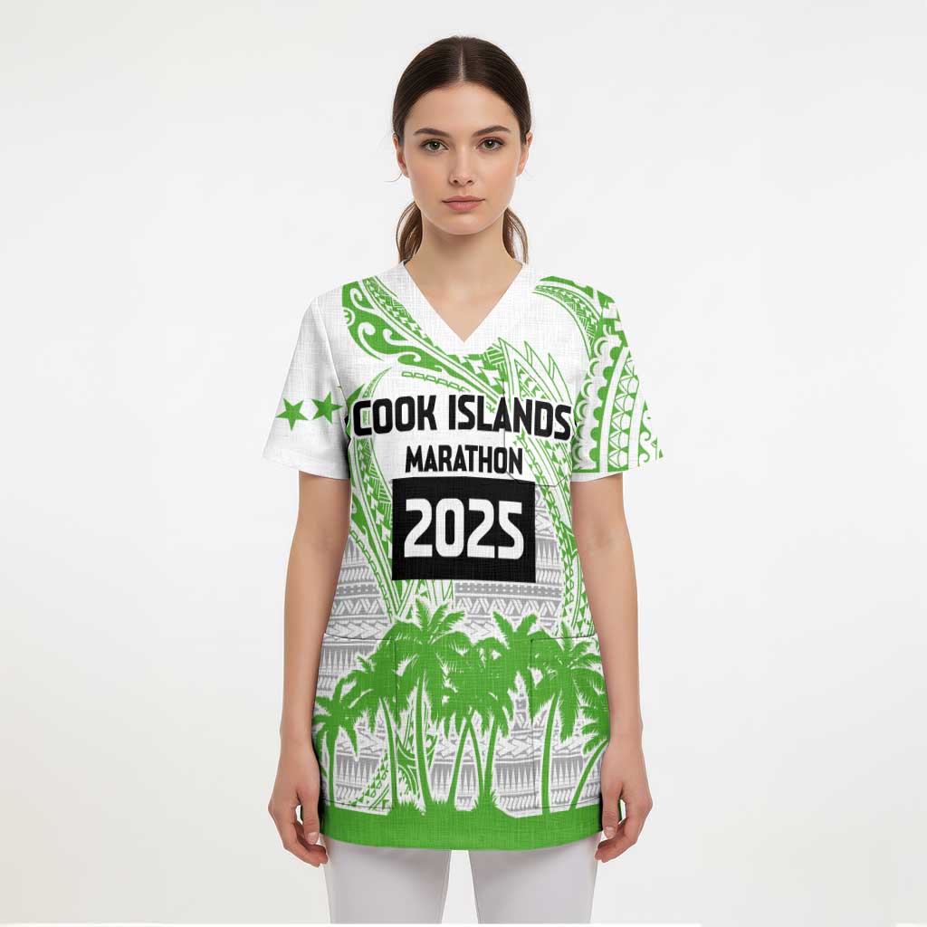 Cook Islands Marathon 2025-Pursuit in Paradise Scrub Top Green Color - Polynesian Pride