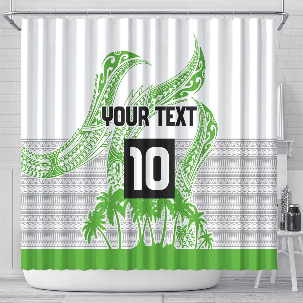 Cook Islands Marathon 2025-Pursuit in Paradise Shower Curtain Green Color