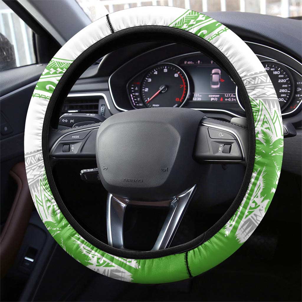 Cook Islands Marathon 2025-Pursuit in Paradise Steering Wheel Cover Green Color