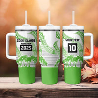 Cook Islands Marathon 2025-Pursuit in Paradise Tumbler With Handle Green Color