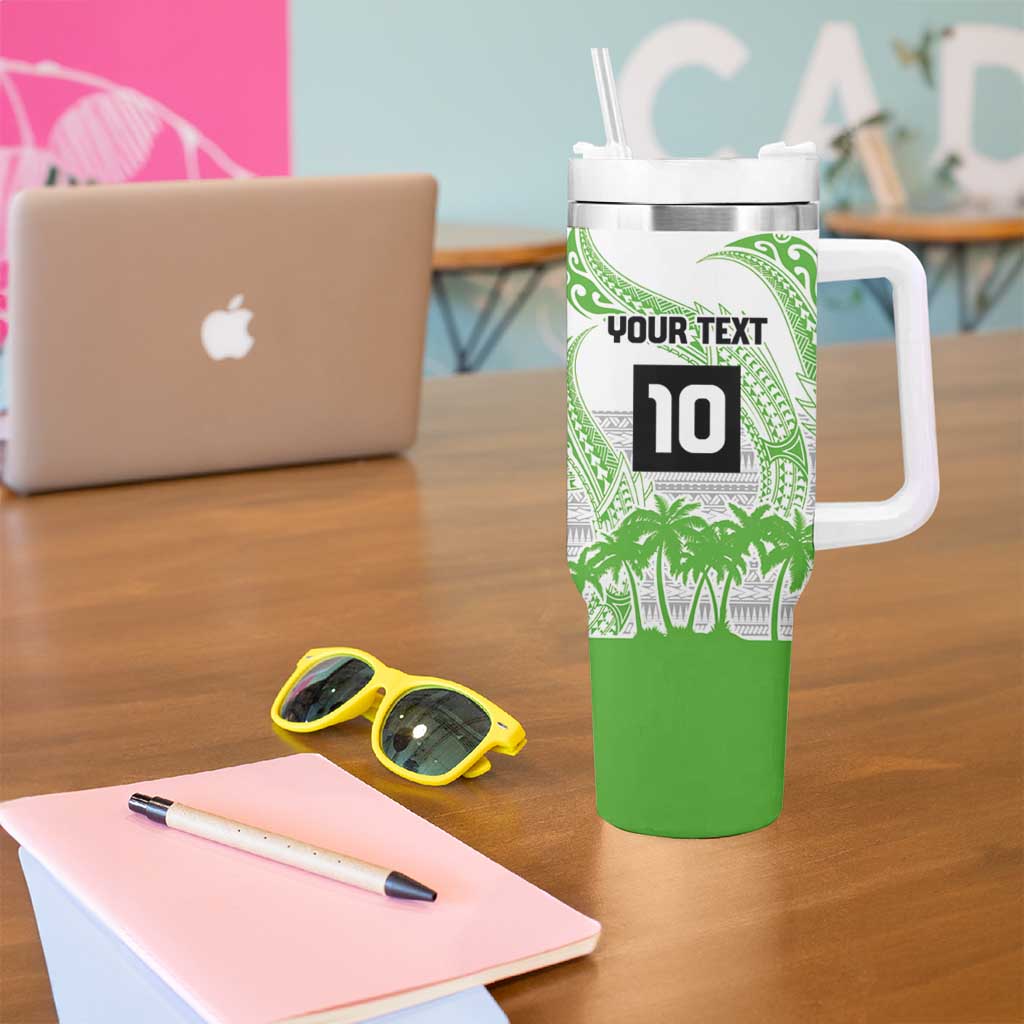 Cook Islands Marathon 2025-Pursuit in Paradise Tumbler With Handle Green Color