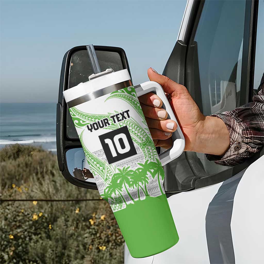 Cook Islands Marathon 2025-Pursuit in Paradise Tumbler With Handle Green Color