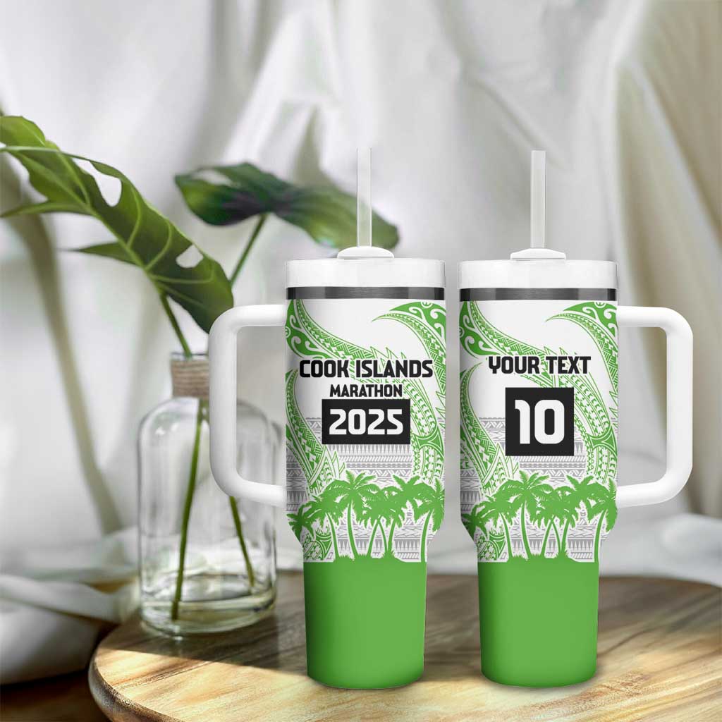 Cook Islands Marathon 2025-Pursuit in Paradise Tumbler With Handle Green Color