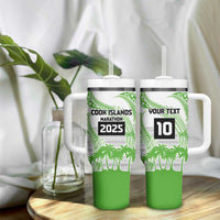 Cook Islands Marathon 2025-Pursuit in Paradise Tumbler With Handle Green Color