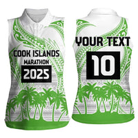 Cook Islands Marathon 2025-Pursuit in Paradise Women Sleeveless Polo Shirt Green Color