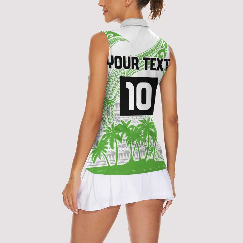 Cook Islands Marathon 2025-Pursuit in Paradise Women Sleeveless Polo Shirt Green Color