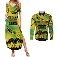 Cook Islands Marathon 2025-Pursuit in Paradise Couples Matching Summer Maxi Dress and Long Sleeve Button Shirt Special Edition