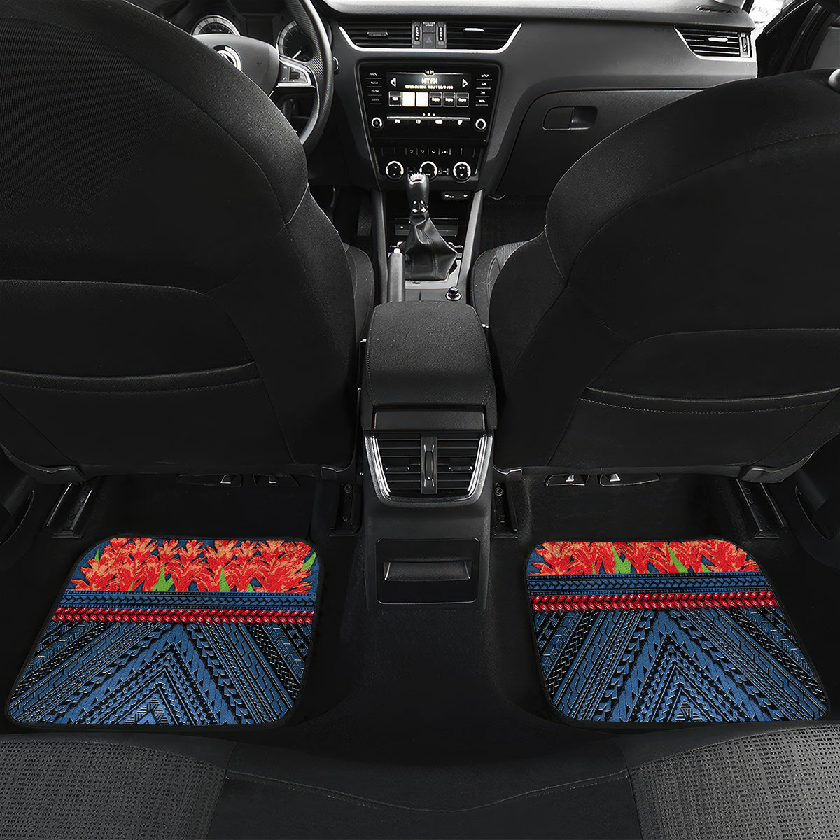 Custom Toa Samoa Rugby Car Mats Samoan Warrior Ula Fala Tribal Pattern