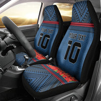 Custom Toa Samoa Rugby Car Seat Cover Samoan Warrior Ula Fala Tribal Pattern