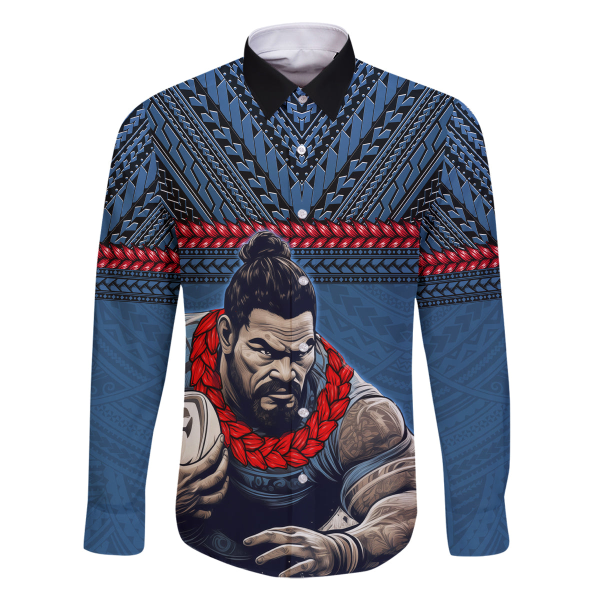 Custom Toa Samoa Rugby Family Matching Tank Maxi Dress and Hawaiian Shirt Samoan Warrior Ula Fala Tribal Pattern LT03