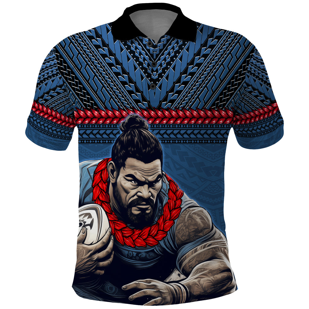 Custom Toa Samoa Rugby Polo Shirt Samoan Warrior Ula Fala Tribal Pattern LT03