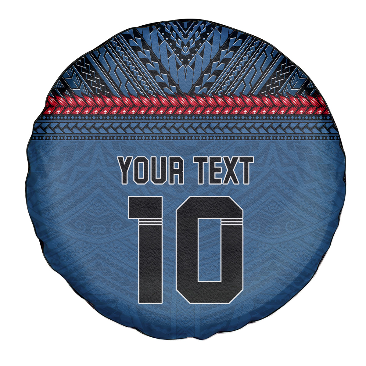 Custom Toa Samoa Rugby Spare Tire Cover Samoan Warrior Ula Fala Tribal Pattern