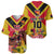 Custom Papua New Guinea Rugby Baseball Jersey Bird of Paradise and Hibiscus Polynesian Pattern Yellow Color LT03