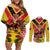 Custom Papua New Guinea Rugby Couples Matching Off Shoulder Short Dress and Long Sleeve Button Shirt Bird of Paradise and Hibiscus Polynesian Pattern Yellow Color LT03
