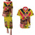 Custom Papua New Guinea Rugby Couples Matching Puletasi and Hawaiian Shirt Bird of Paradise and Hibiscus Polynesian Pattern Yellow Color LT03