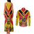 Custom Papua New Guinea Rugby Couples Matching Tank Maxi Dress and Long Sleeve Button Shirt Bird of Paradise and Hibiscus Polynesian Pattern Yellow Color LT03