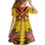 Custom Papua New Guinea Rugby Family Matching Off Shoulder Short Dress and Hawaiian Shirt Bird of Paradise and Hibiscus Polynesian Pattern Yellow Color LT03